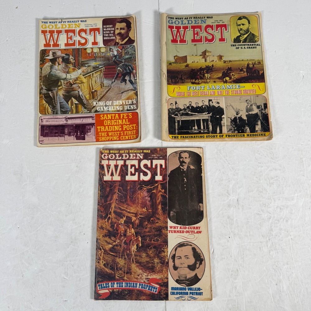 Golden West Magazine Lot Of 3 1973 Vintage Western History Issues Multi Outlaw